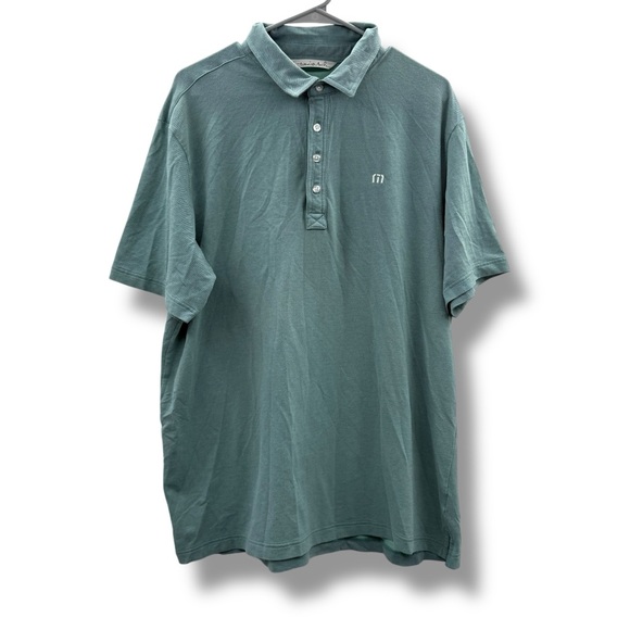 Travis Matthew Blue Short Sleeve Polo 5-Button Placket Shirt Sz XL‎ - Picture 1 of 11